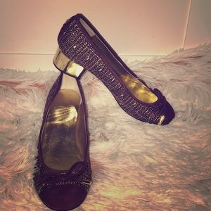 Wine and Gold Ivanka Trump Low Heeled Shoes!